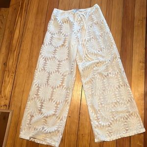 Beachwear sheer floral pants